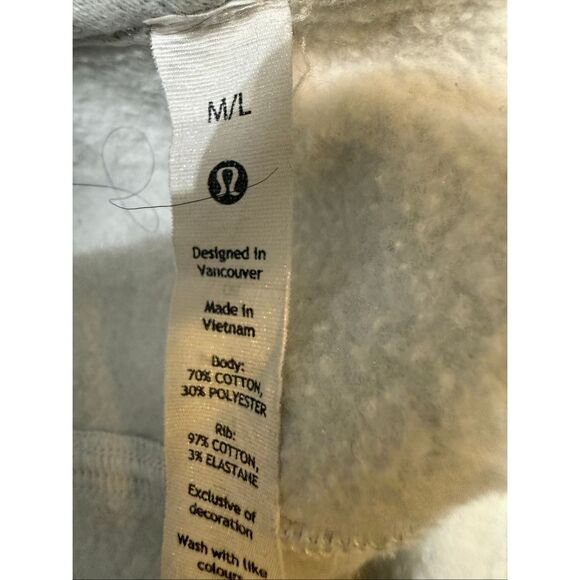 Lululemon Women's Scuba Oversized Half Zip Hoodie Heathered Light Grey Size M/L - Picture 8 of 15